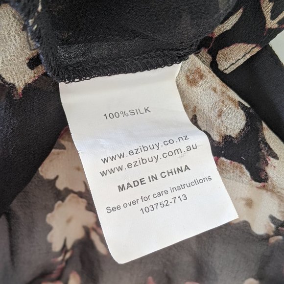 100% silk blouse sheer US 14 / XL - Picture 7 of 9